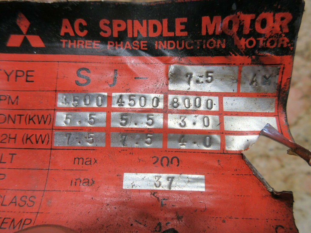 MITSUBISHI AC SPINDLE MOTOR FAN 8" INCH SJ-7.5 AX 7" WARRANTY 3 WIRE EACH 1
