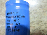 SPRAGUE CAPACITOR POWERLYTIC 36D 95'C 12000UF 40V 9824L 71 LOT OF CAPACITORS