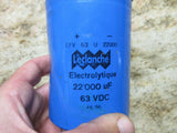 LECLANCHE CAPACITOR ELECTROLYTIQUE 22.000 UF 63 VDC 46.96