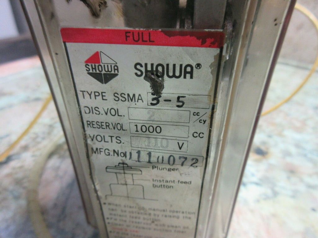 SHOWA OIL LUBE LUBRICATION SYSTEM DISTRIBUTOR SSMA 3-5 MFG 0110072 LF 01 N EACH