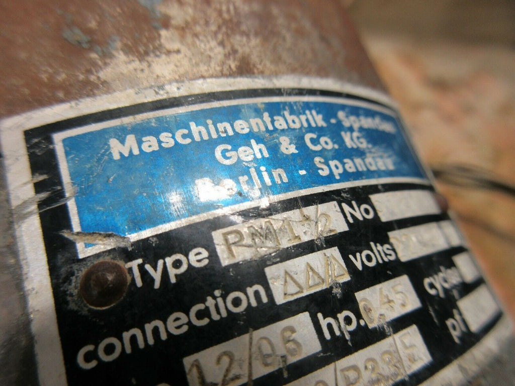 MASCHINENFABRIK SPANDEU CEWE DISH QUIK PM1 1/2 MK 316S 16A CHARMILLES EDM PUMP