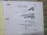 MAZAK OPERATING MANUAL MAZATROL M-32 PARAMETER LIST PARAMETERS