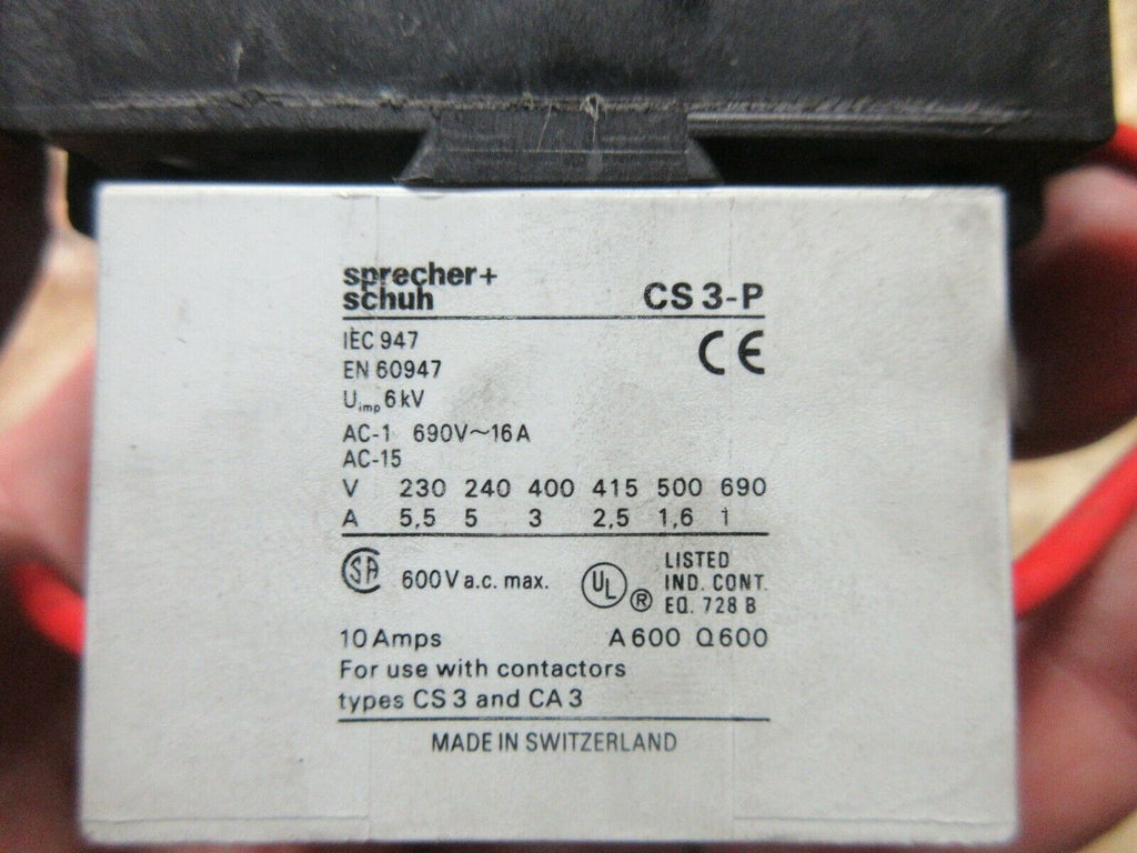 SPRECHER SCHUH MOTOR STARTER CA 3-9 IEC 947 EN 60947 8KV CS 3-P