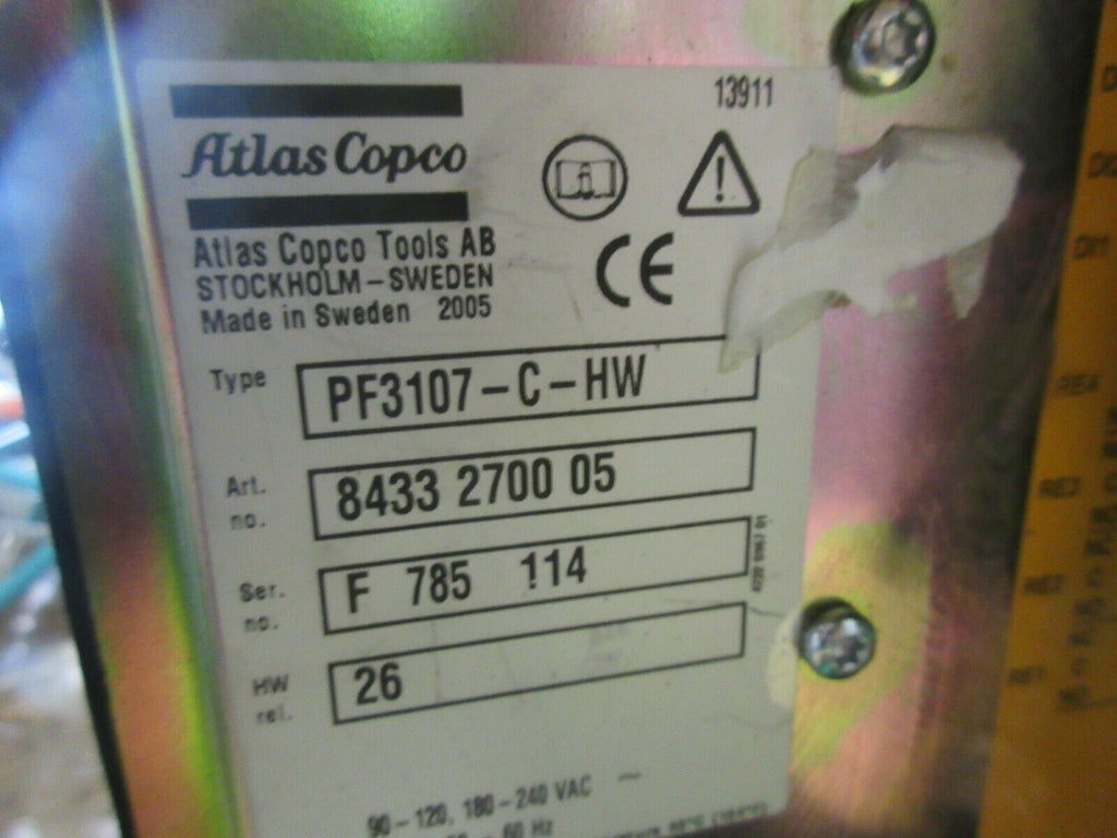 ATLAS COPCO TENSOR 3-7 INDUSTIRAL CONTROLLER PF3107-C-HW 8433 2700 05 WARRANTY