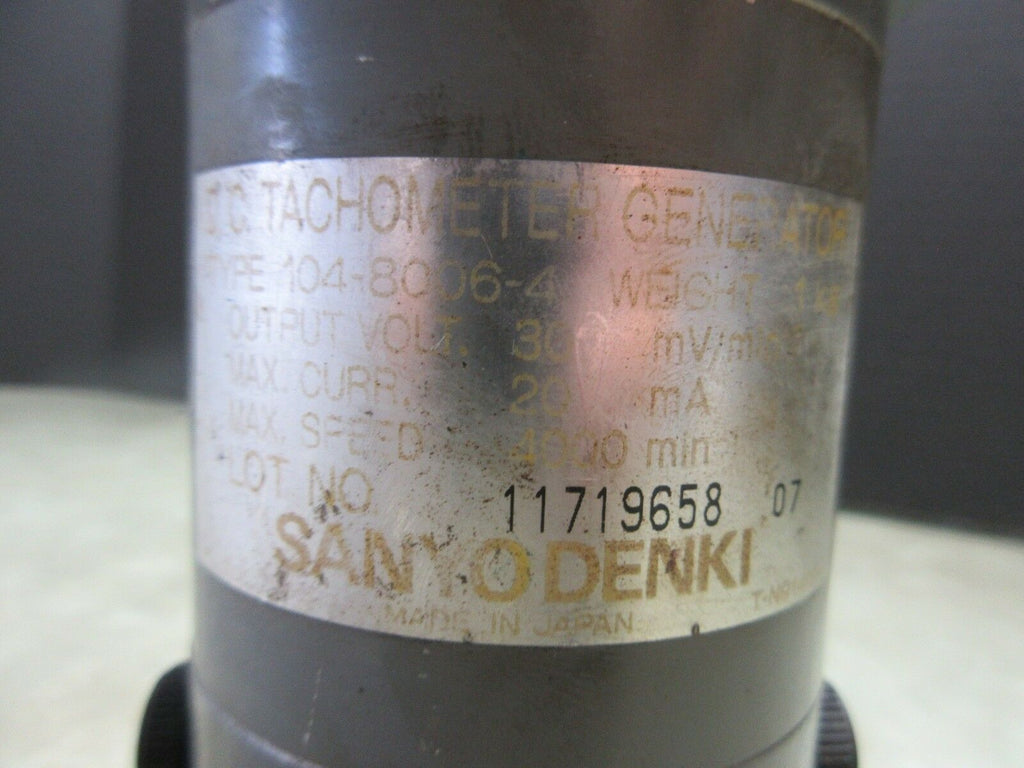 SANYO DENKI SPINDLE MOTOR ENCODER DC TACHOMETER GENERATOR 104-8006-4 11719658
