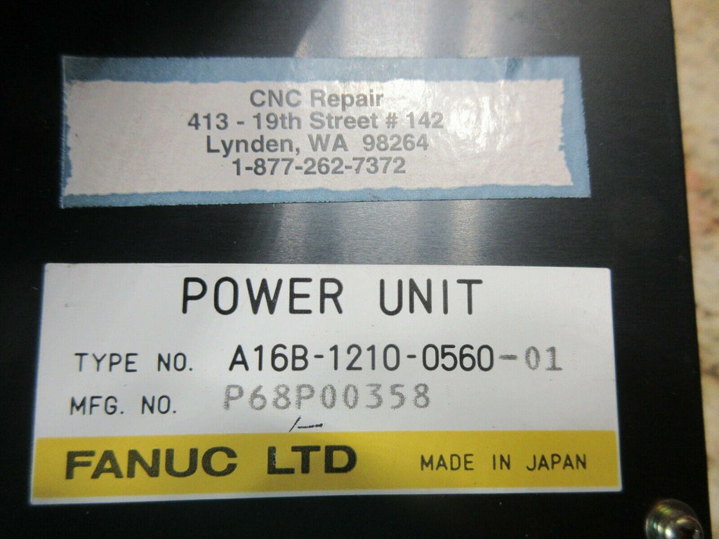 FANUC POWER UNIT A16B-1210-0560-01 MFG P68P00358 KITAMURA 2B