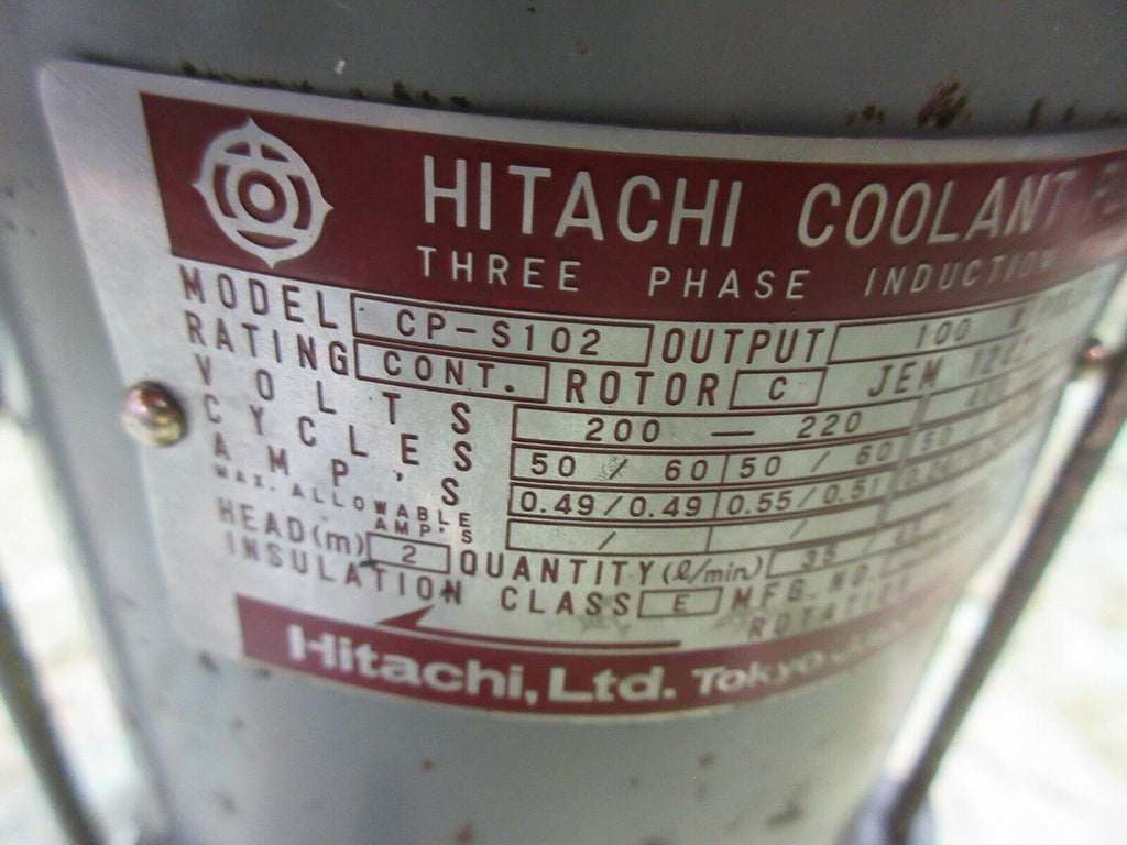 HITACHI COOLANT PUMP CP-S102 THREE PHASE 100W