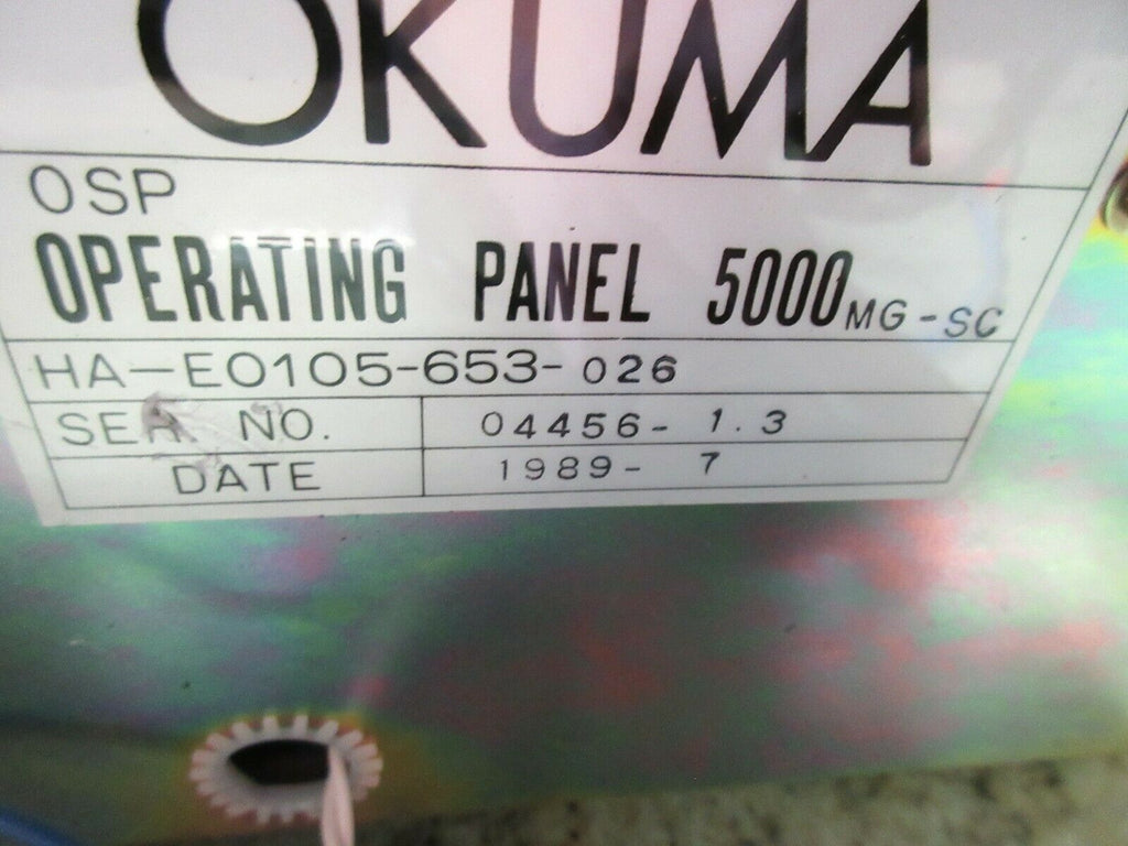 OKUMA OPERATING PANEL MONITOR DISPLAY OSP5000M-G HA-E0105-653-026 MC-5VA CNC