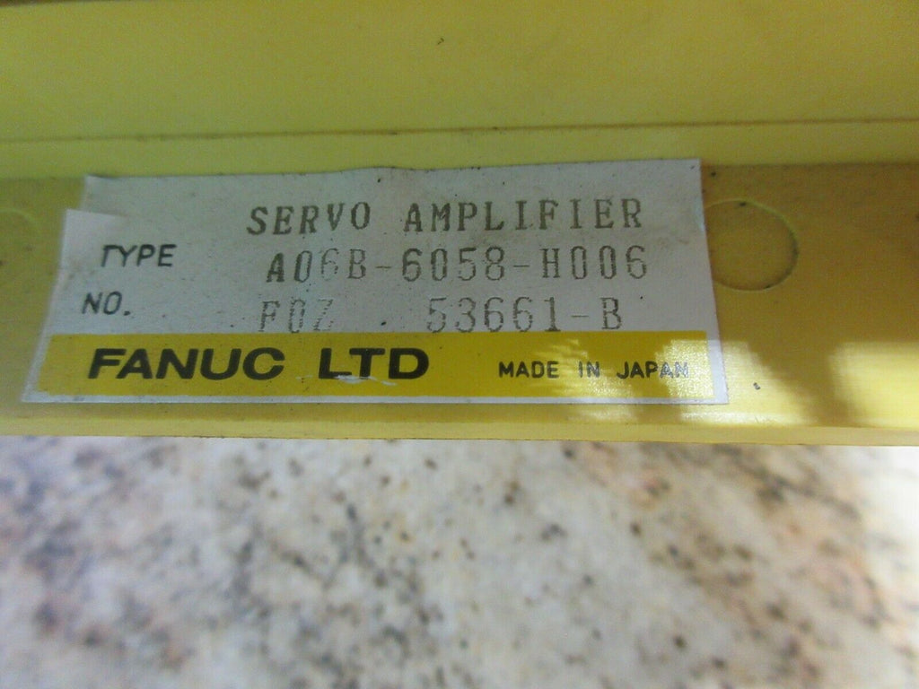 FANUC SERVO AMPLIFIER A06B-6058-H006 F0Z 53661-B A20B-1003-0090 WARRANTY