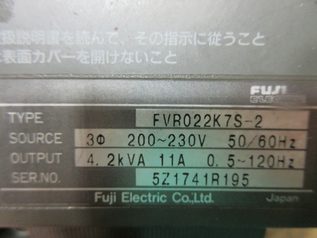 FUJI INPUT DRIVE FVR K7S FVR022K7S-2 4.2KVA 11A WARRANTY