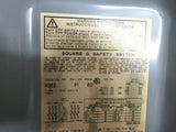 SQUARE D HEAVY DUTY ENCLOSED ELECTRICAL BOX H362 F1 60 TYPE 1 OKUMA MC-4VB