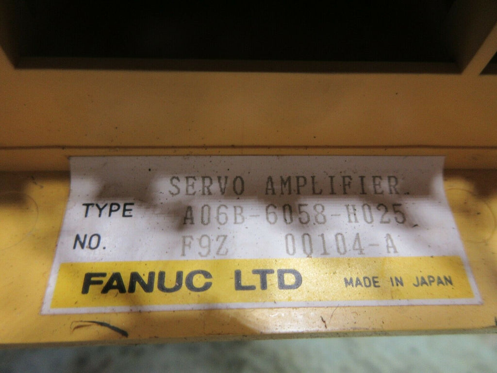 FANUC SERVO AMPLIFIER A06B-6058-H025 F9Z 00104-A A20B-1003-0090/05A WARRANTY