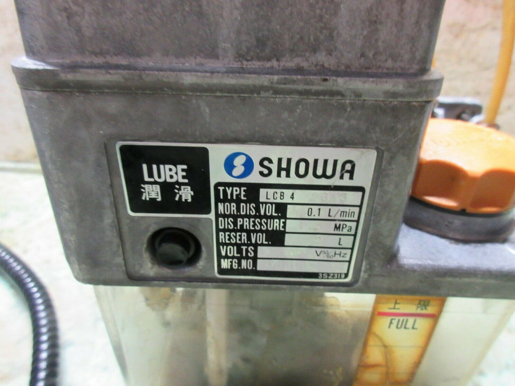 SHOWA OIL LUBE LUBRICATION SYSTEM TANK PUMP LCB 4 7613 HITACHI SEIKI HG400 EACH1